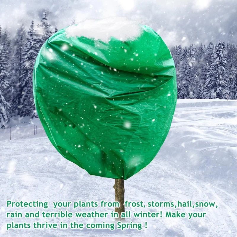 

Large Plant Covers Freeze Protection, 94.4X78.7Inch Winter Tree Covers With Zipper Drawstring Thickened Frost Blanket