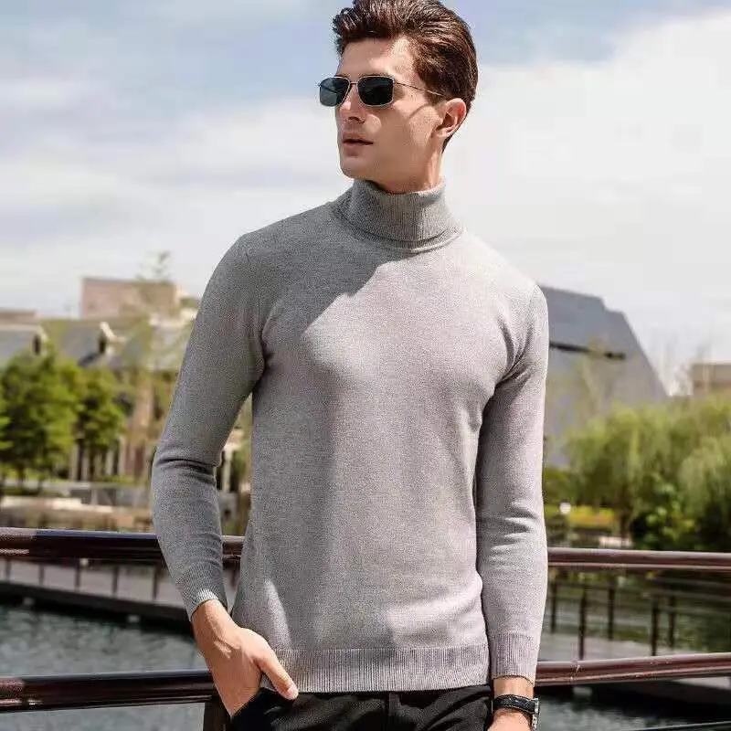 

MRMT 2024 Brand New Men's Turtleneck Sweater Keeps Warm Close-Fitting Pullover Youth Knitwear Trend Tops For Male