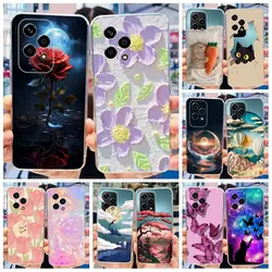 For Honor 200 Lite 5G Case Popular Flower Transparent Fundas Soft Silicone Phone Cover For Honor 200 Lite 2024 Protective Bumper