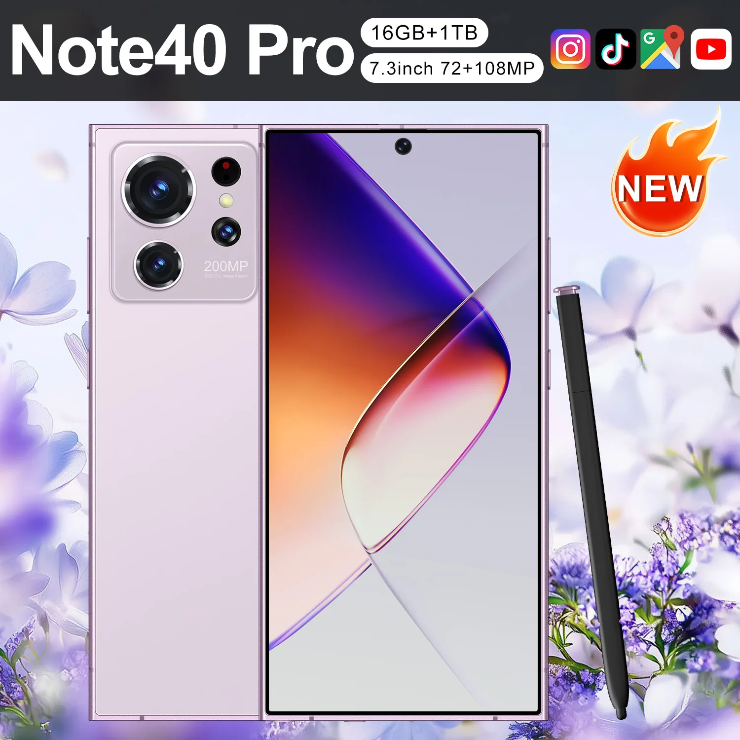2026 New Note 40 Pro Original Intelligent 4G 5G Dual Card Dual Standby System Global Version 6800mAh Battery