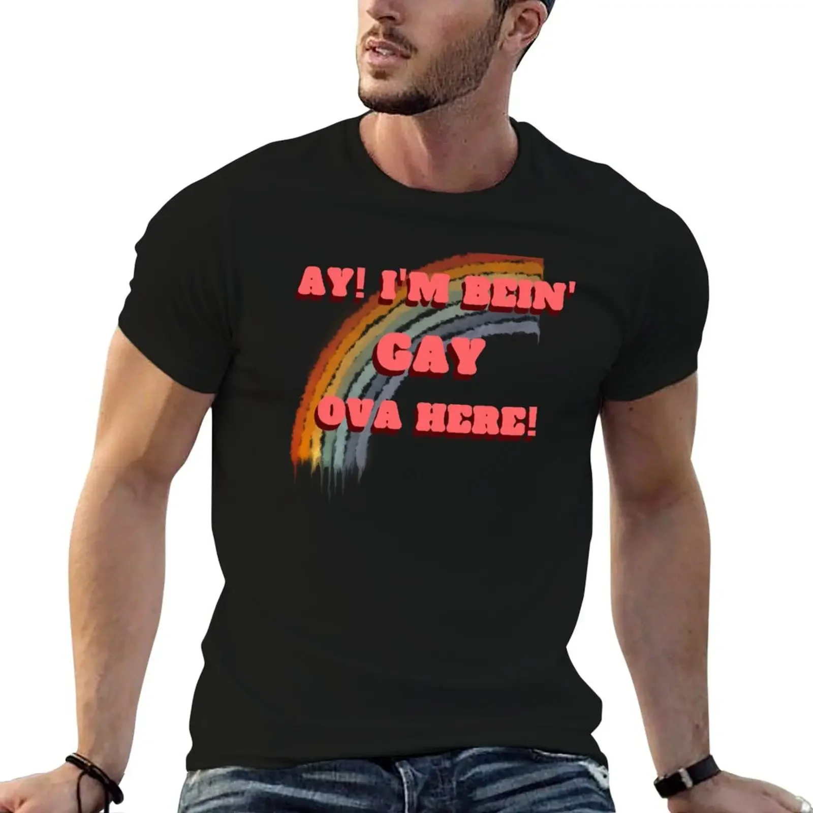 

AY! I'M BEIN' GAY OVA HERE! T-Shirt plus size tops oversized mens graphic t-shirts anime