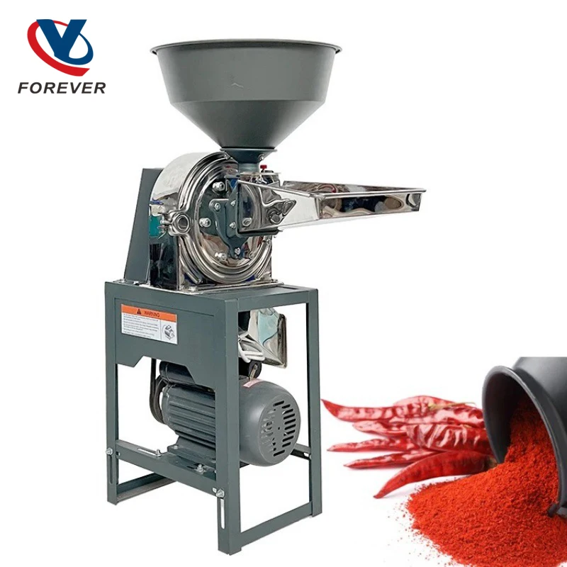 Molino Eléctrico Pulverizador Pequeño para Granos y Semillas, Molinillo con Disco Acanalado para Hierbas, Dátiles Secos, Cacahuetes, Cáscaras de Arroz, Máquina para Moler a Polvo