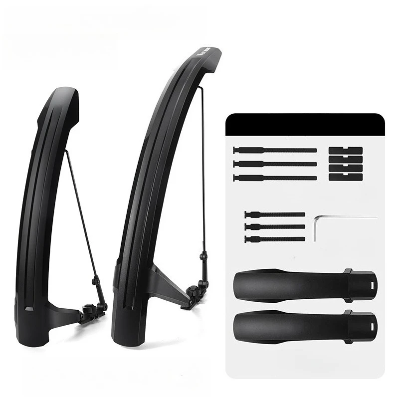 Road Bike Mudguards Lengthened Widened Waterproof Quick Disassembly All-inclusive Bicycle Fenders Sturdy Durable Bicycle Parts