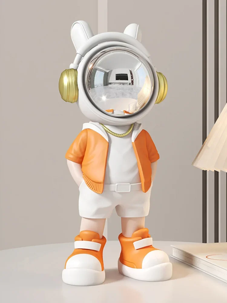 

Скандинавский домашний декор, статуя астронавта, гостиная, ТВ-шкаф, украшение для рабочего стола, аксессуары для дома, фигурка космического кролика, подарок на день рождения