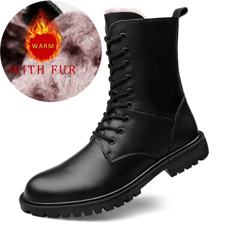 

Men's high top boots High quality autumn and winter styles Work or office Business Party Outdoor trendy young street shoes Hot