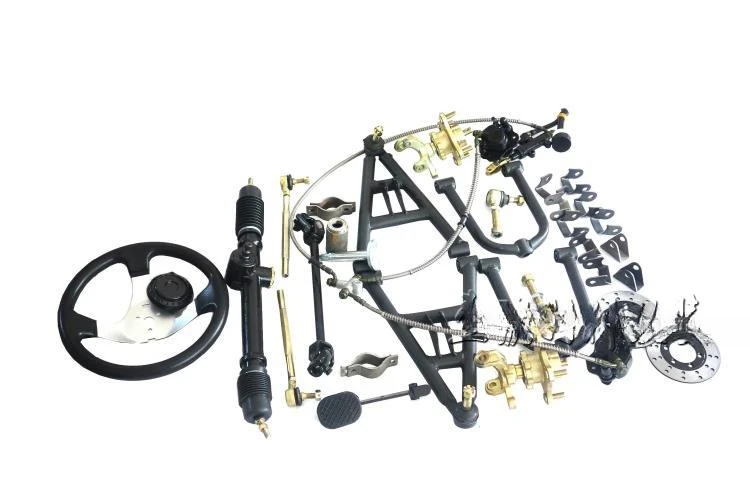 Suspension rock arm steering gear system assembly suitable for refit accessories of electric motorcycle four-wheeled ATV kart.