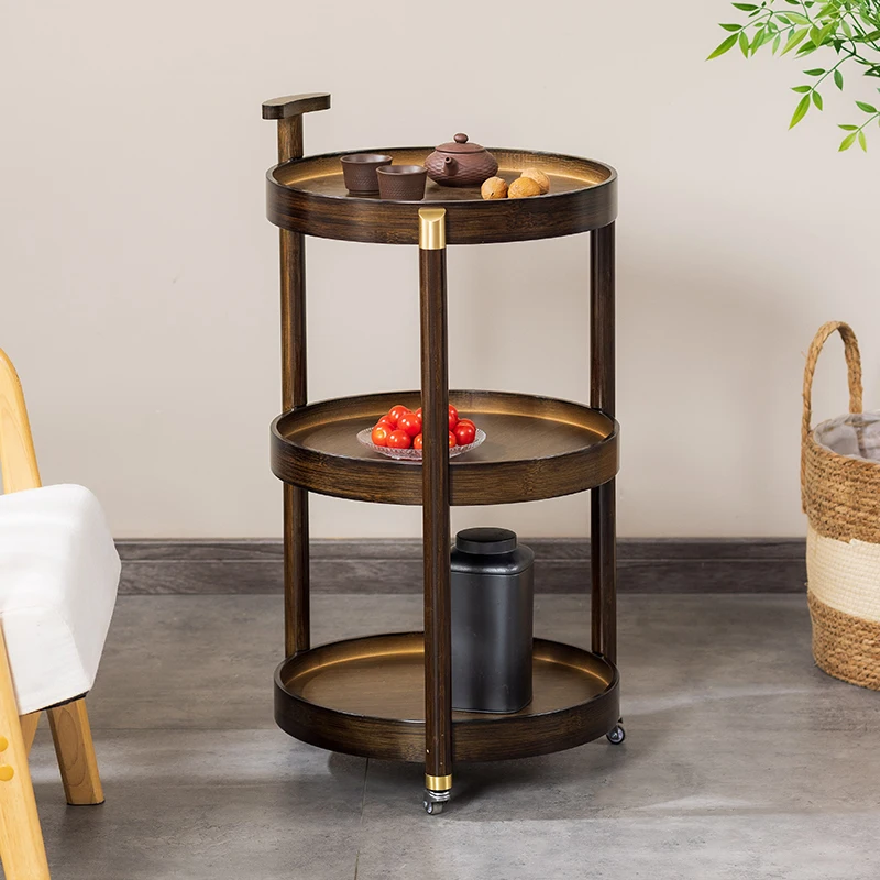 

Aluminum Caddie Hotel Handcart Luggage Housekeeping Cabin Platform Commercial Hotel Handcart Bamboo Banquet Cart Furniture