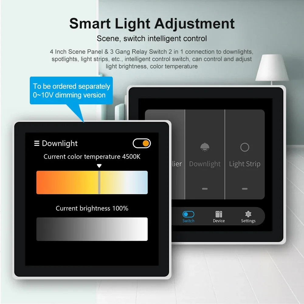 Tuya Smart Zigbee 4 Inch LCD Touch Screen Scene Panel &3 Gang Relay Switch 2 in 1 Multi-Function Built-In Alexa Central Gateway
