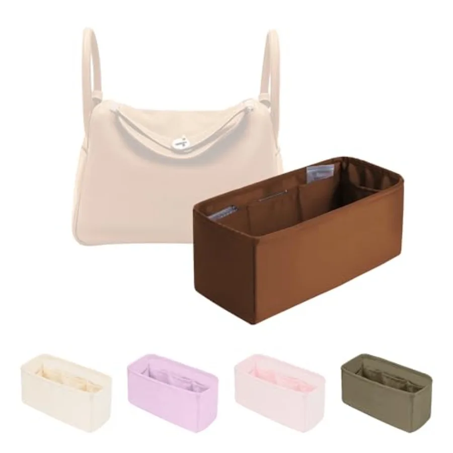 

Organizer Insert for Hermes Bags, Luxury Bags Storage with Silk, Lightweight Inner Bag Compatible with Lindy 26 Bags, Multiple