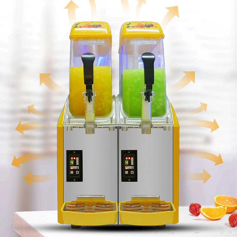 2 Flavor Commercial Ice Frozen Drink Slush Smoothie Maker 2 Bowls Slush Machine Frozen Drink Slushie Machine