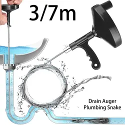 Plumbing Snake Drain Auger Manual Snake Drain Clog Remover with Non-slip Handle for Bathroom Kitchen Bathtub Shower Sink