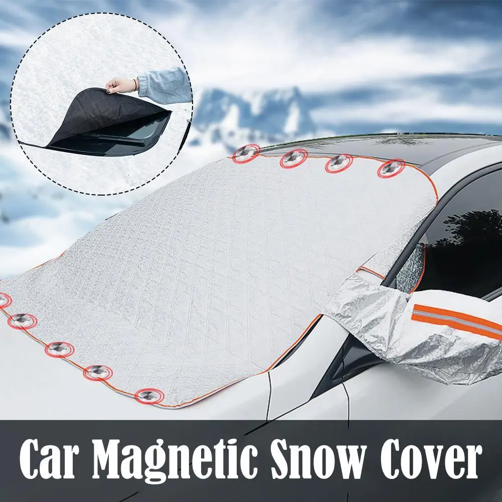 Car Snow Front Windshield Sun Glass Sun Visor Thick Magnetic Snow Cover Antifreeze Half Cover ﻿