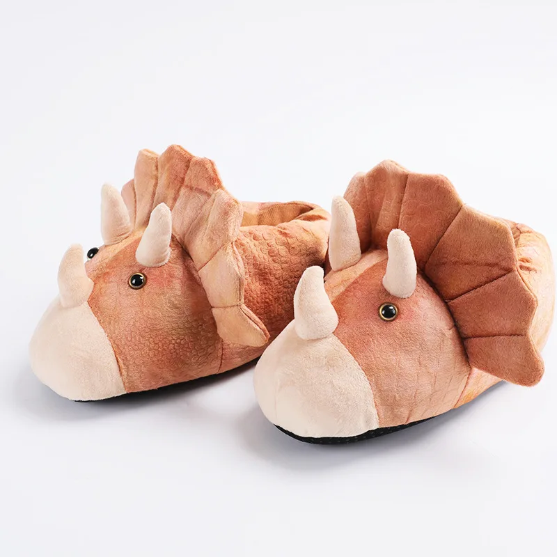 Nuove donne di arrivo Creative dinosaur Cotton Home Slides Unisex One Size peluche Furry Warm Animal Slides Dragon Cozy Shoes