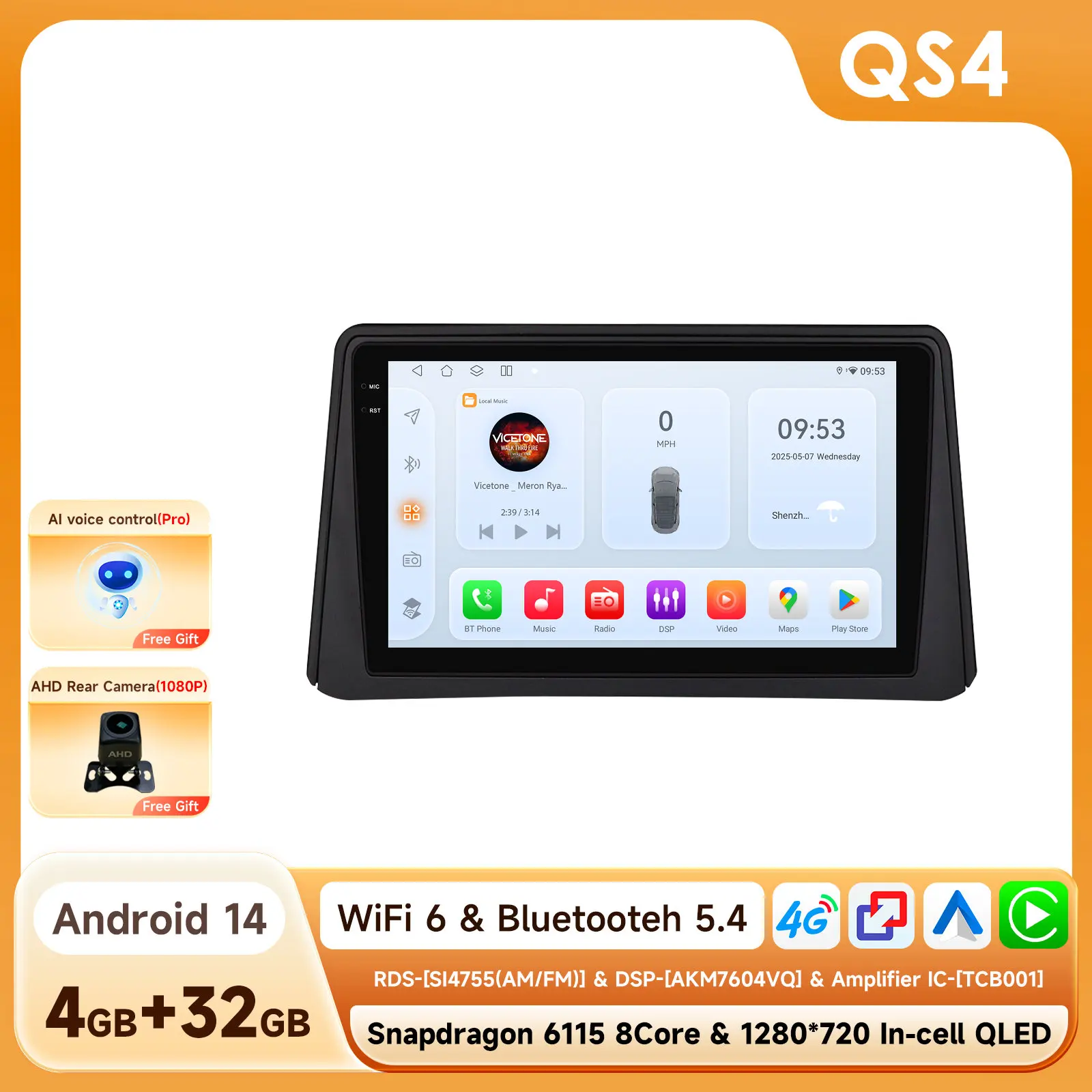8G 128G 2Din Android 14 Autoradio Multimedia Speler voor Opel Mokka 2012 2013 2014 2015 2016 Autoradio GPS Navi Wifi Audio Stereo - afbeelding 1