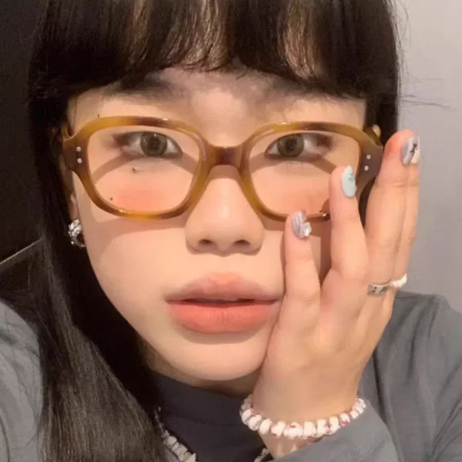 

Retro Square Frame Eyeglass Women Red Computer Vintage Reading Glasses Clear Blue Light Blocking Eyewears Decorative Goggles