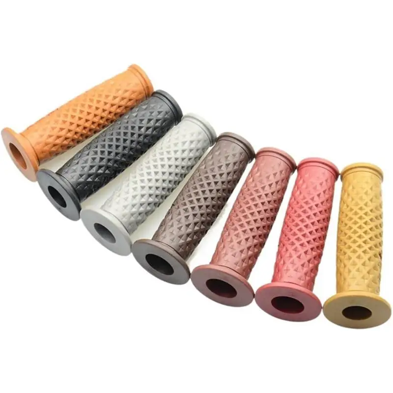 1Pair Vintage 7/8" 22mm Motorcycle Handlebar Grips Retro Non-slip Rubber For Cafe Racer Honda Kawasaki CG125 CB400