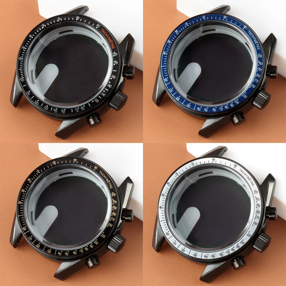 40MM VK63 Case For Speed Master Case 316L Stainless Steel Watch Parts For VK63 VK64 Quartz Movement Chronograph VK63 Case