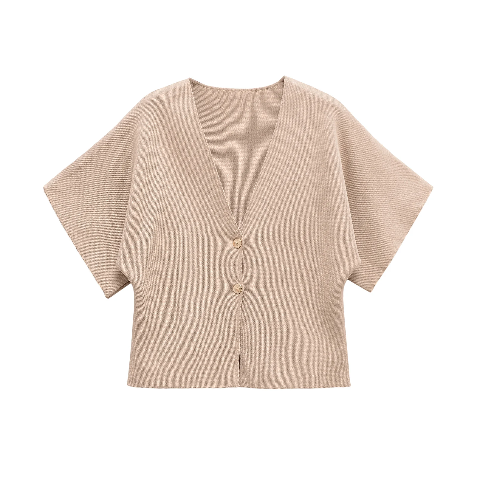 2025 Estate Autunno Donna Gilet lavorato a maglia Nuovo scollo a V Manica corta Cardigan lavorato a maglia Donna monopetto Vita alta Slim Top