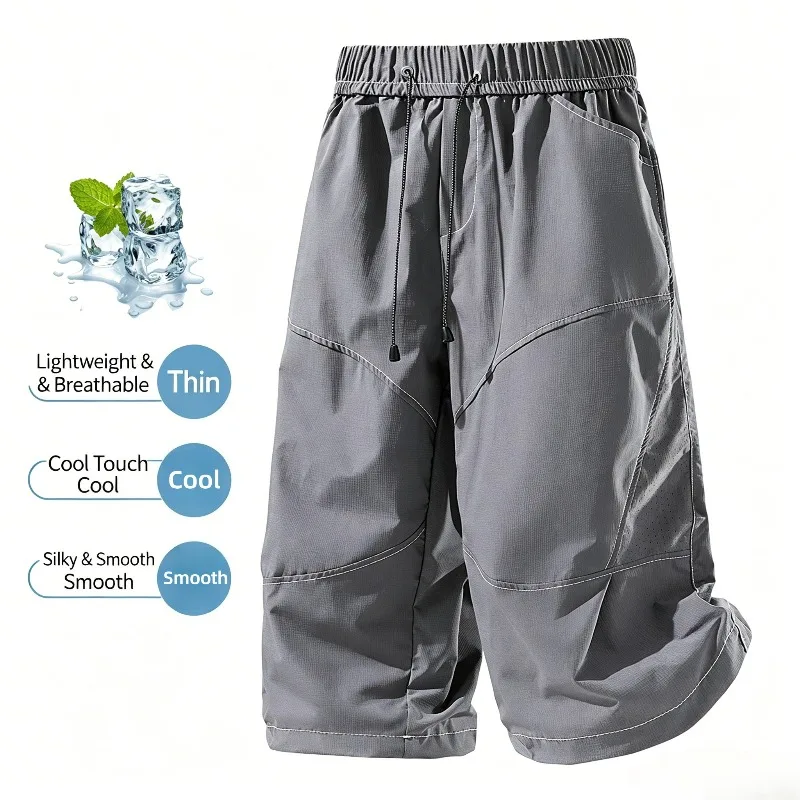 

Summer Quick Drying Workwear Sports Cropped Pants Men's Daily Casual Pants Breathable Elastic Comfortable Riding Fishing Pants