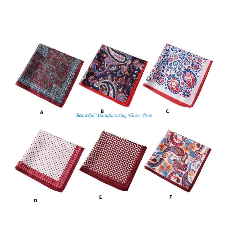 E56A Khăn Túi Mềm Hình Vuông Hoa Khăn Hankies Đám Cưới Mềm Mại Cho Chú Rể