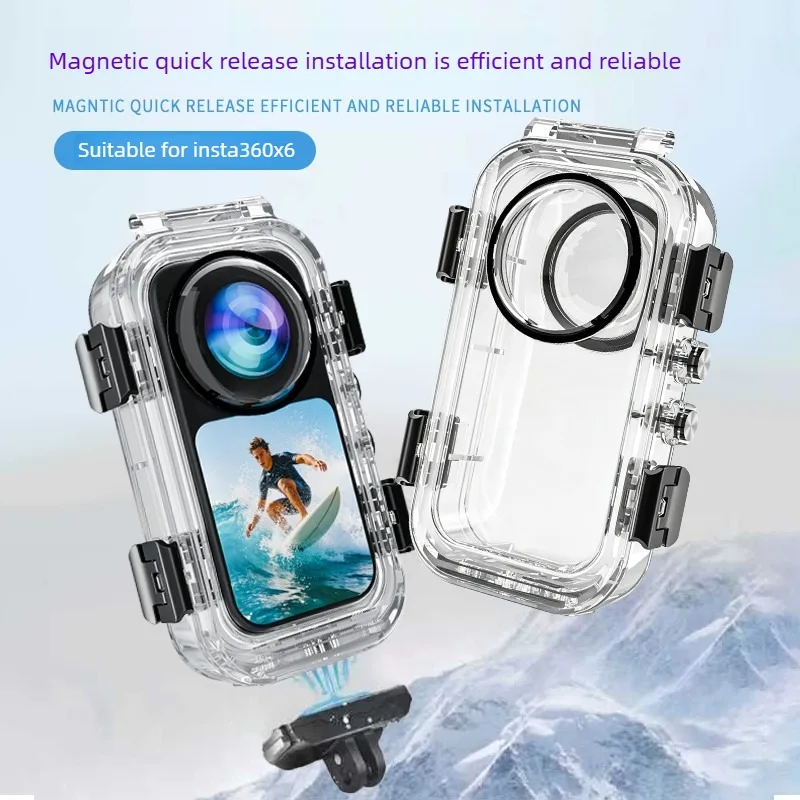 For Insta360 X6 Waterproof Invisible Protective Case Up To 60m Underwater Action Camera Protector Diving Housing Shell