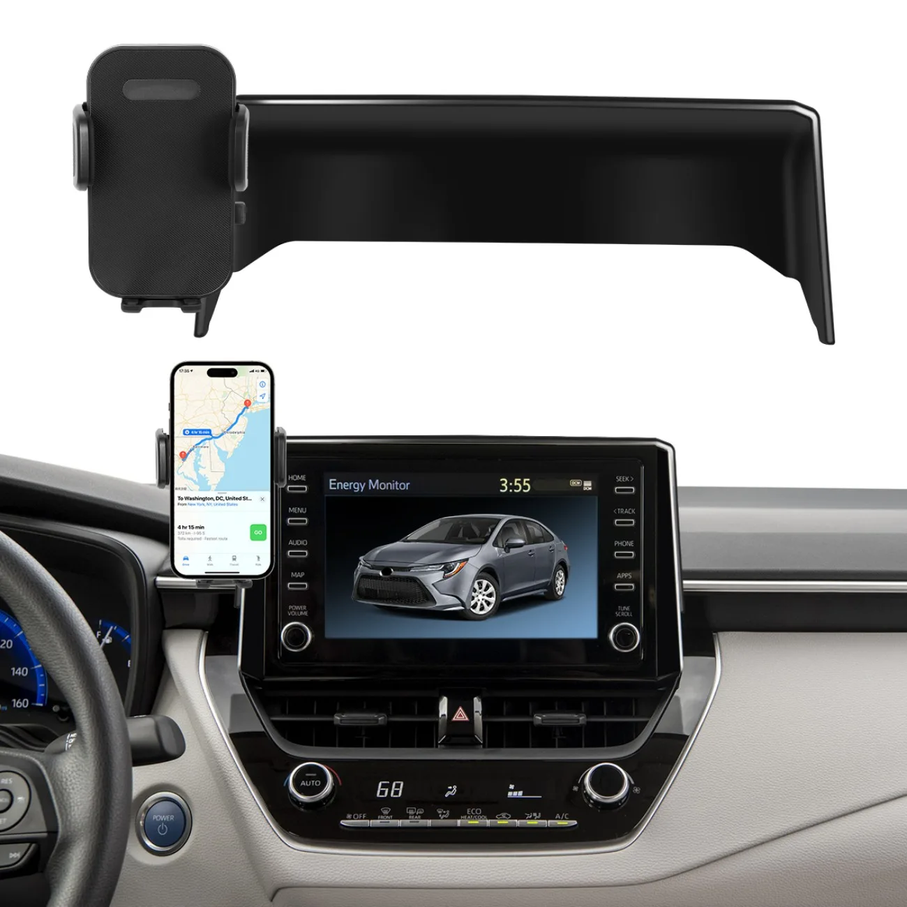 Soporte para Teléfono de 8 Pulgadas para Toyota Corolla 2019-2025 / Corolla Cross 2022-2025, Bases Fijas para Pantalla, Accesorios Interiores para Auto