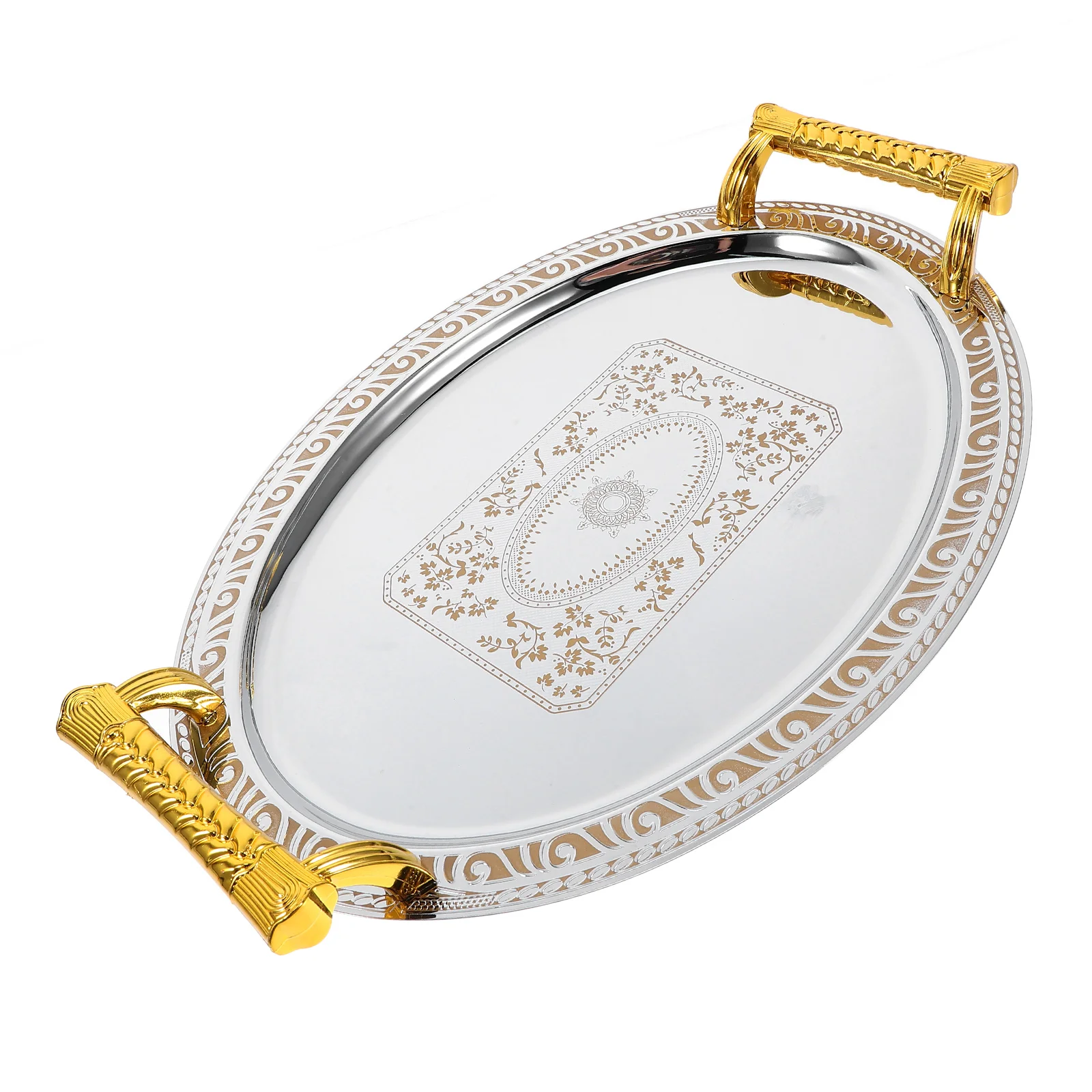 

Stainless Steel Tray Oval Food Serving Tray Hotel Restaurant Vintage Design Decor Bowl Pan For Dried Fruits Nuts Appetizer