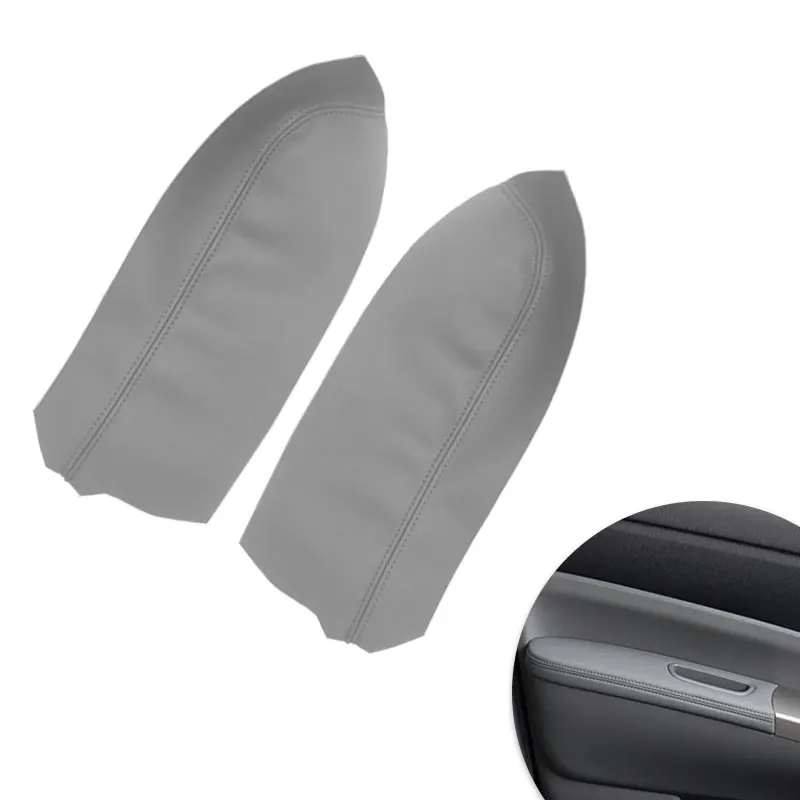 For Toyota Prius 2004 2005 2006 2007 2008 2009 Car Microfiber Leather Front Door Panel Armrest Cover Protective Trim 2pcs Gray