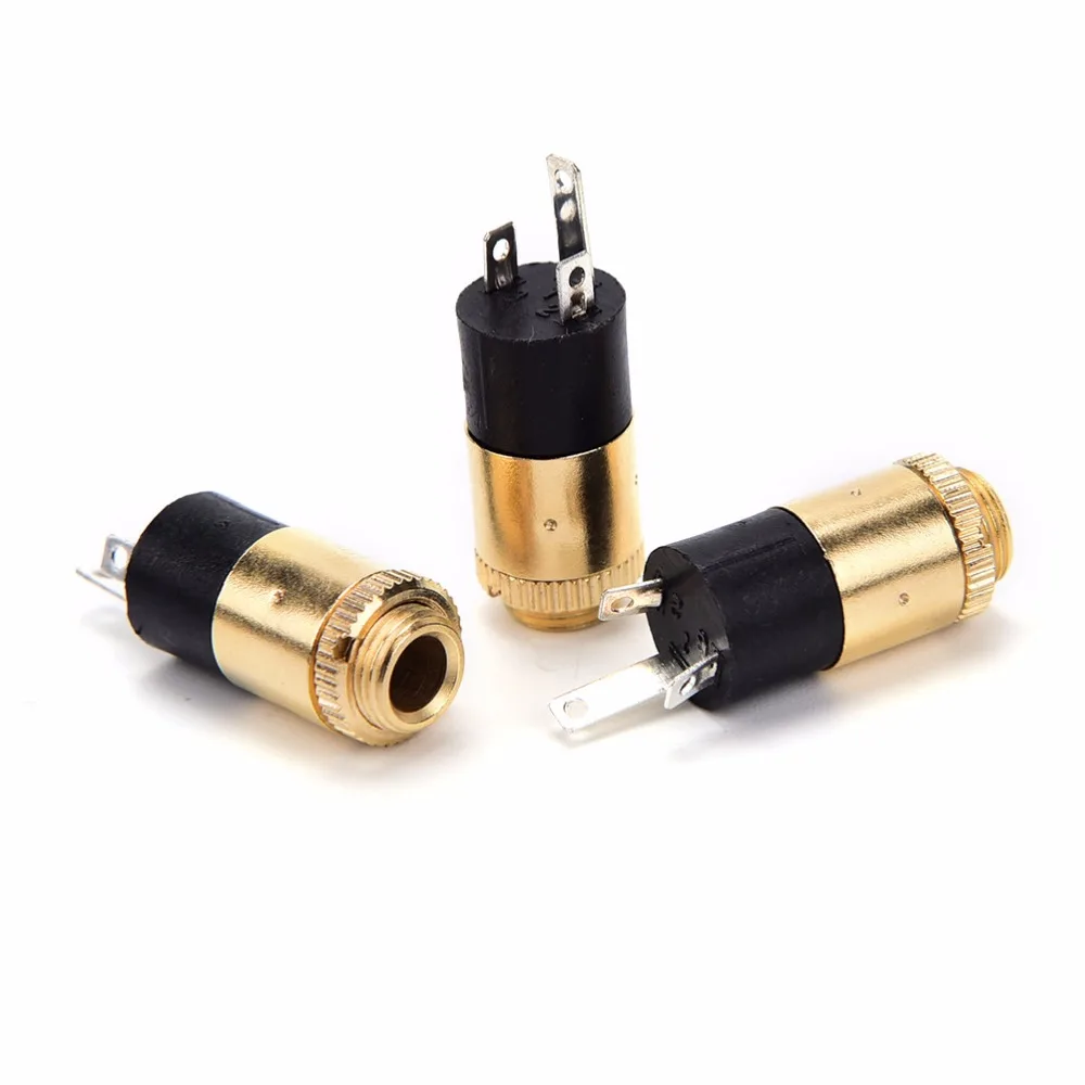 PJ-392 Tomada fêmea estéreo banhado a ouro com parafuso, 3,5mm, áudio e vídeo, conector de fone de ouvido, 5PCs