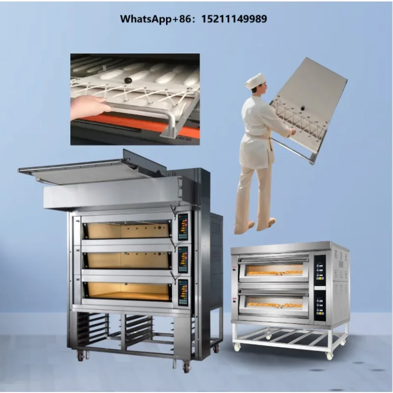 Bread Dough Canvas Roller Hand Manual Loading Automatic Baker Tray Rack Push Pull Tool Deck Oven Loader