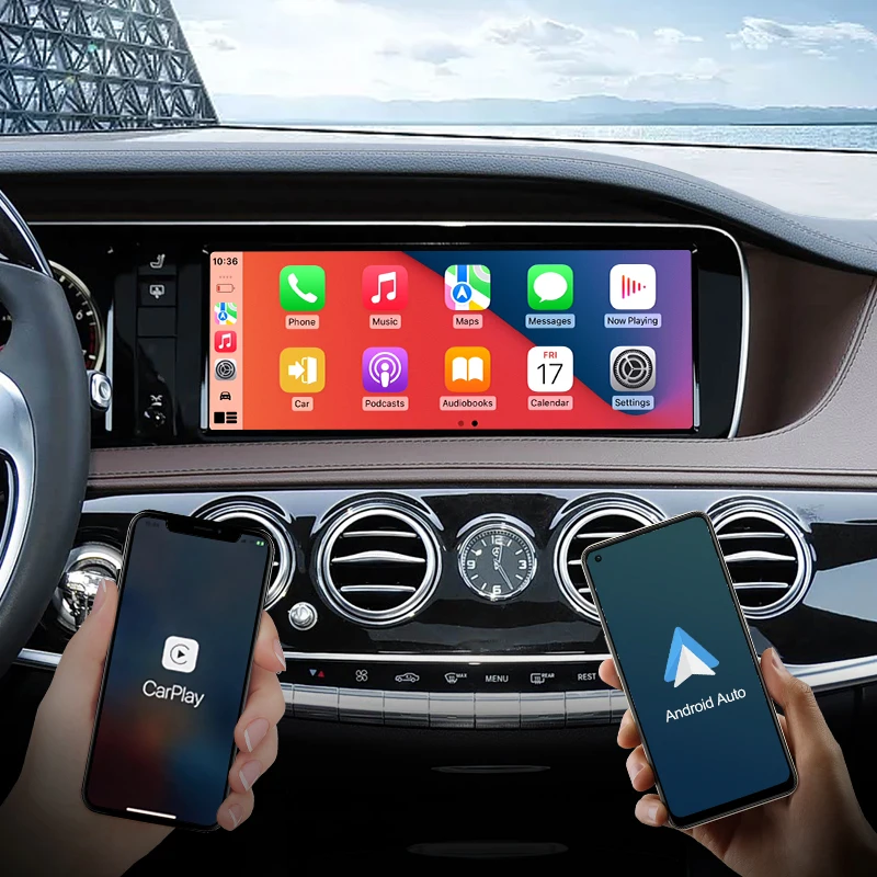 STWEI 8Core Android14 اللاسلكية Carplay السيارات مشغل فيديو السيارة شاشة الوسائط المتعددة لمرسيدس بنز S سلسلة W222 NTG5.0 GPS NAVI