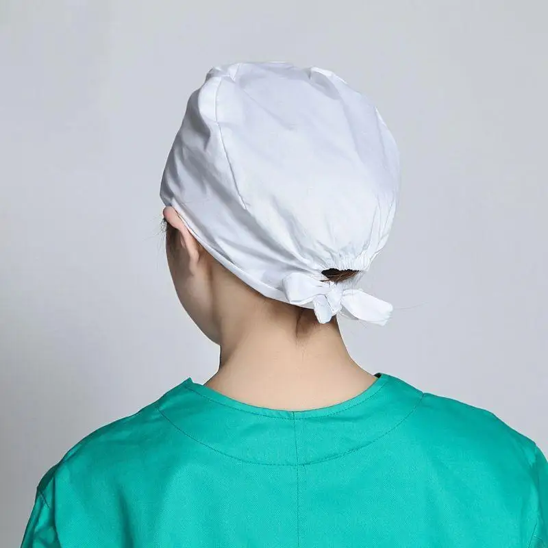Womens Mens Solid Color Adjustable Scrub Cap Doctor Nurse Hospital Dental Clinic Lab Operation Bouffant Hat Y08E