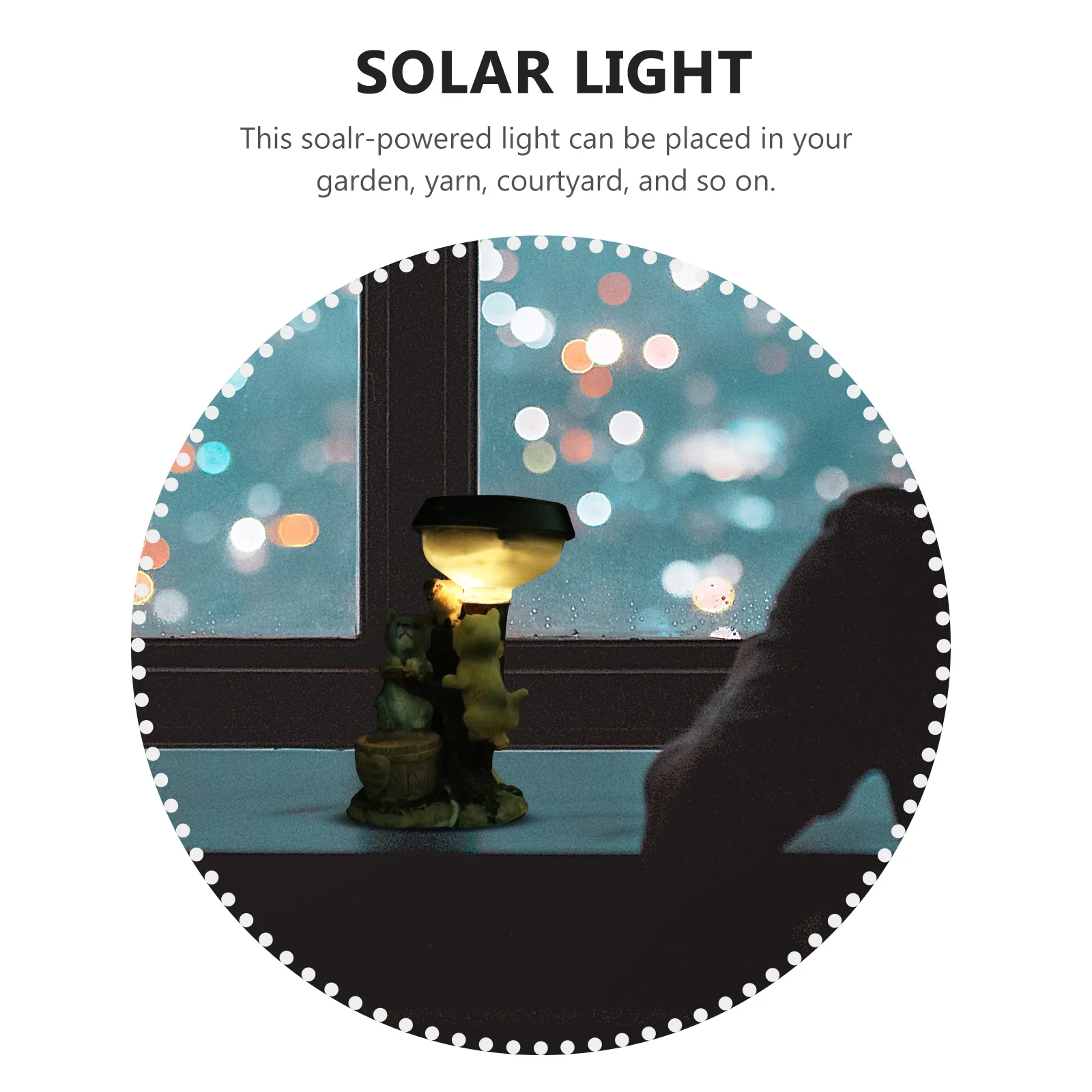 

1pc Solar Cat Theme Garden Decoration Lamp Waterproof Led Courtyard Light Party Supplies Gardening Ornament