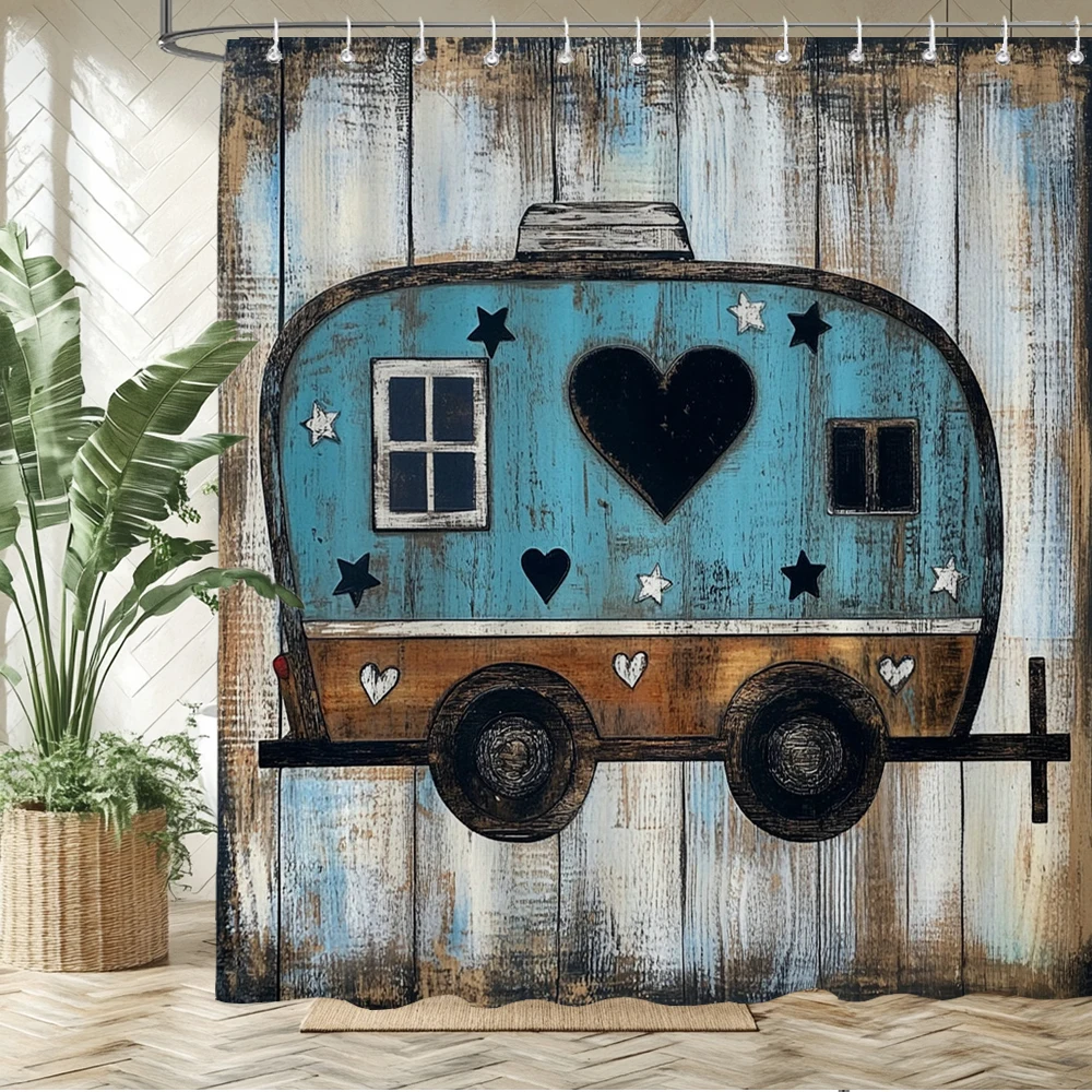 

Cartoon camper car pattern Shower Curtain Printed Bathroom Curtains Bathtub Curtain Polyester Fabric Home Decor Curtain