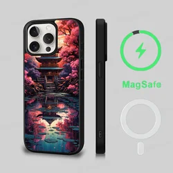 Japanese Landscape Phone Case Magnetic Case For IPhone 16 14 13 12 11 15 Pro Max Plus For Magsafe Wireless Charge Cover