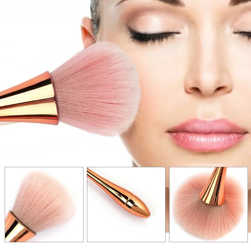 فرشاة مكياج احترافية لبودرة أحمر الخدود باللون الذهبي الوردي، فرشاة مكياج كبيرة لمستحضرات التجميل للوجه، أداة مكياج كونت بروشا كولوريتي #4