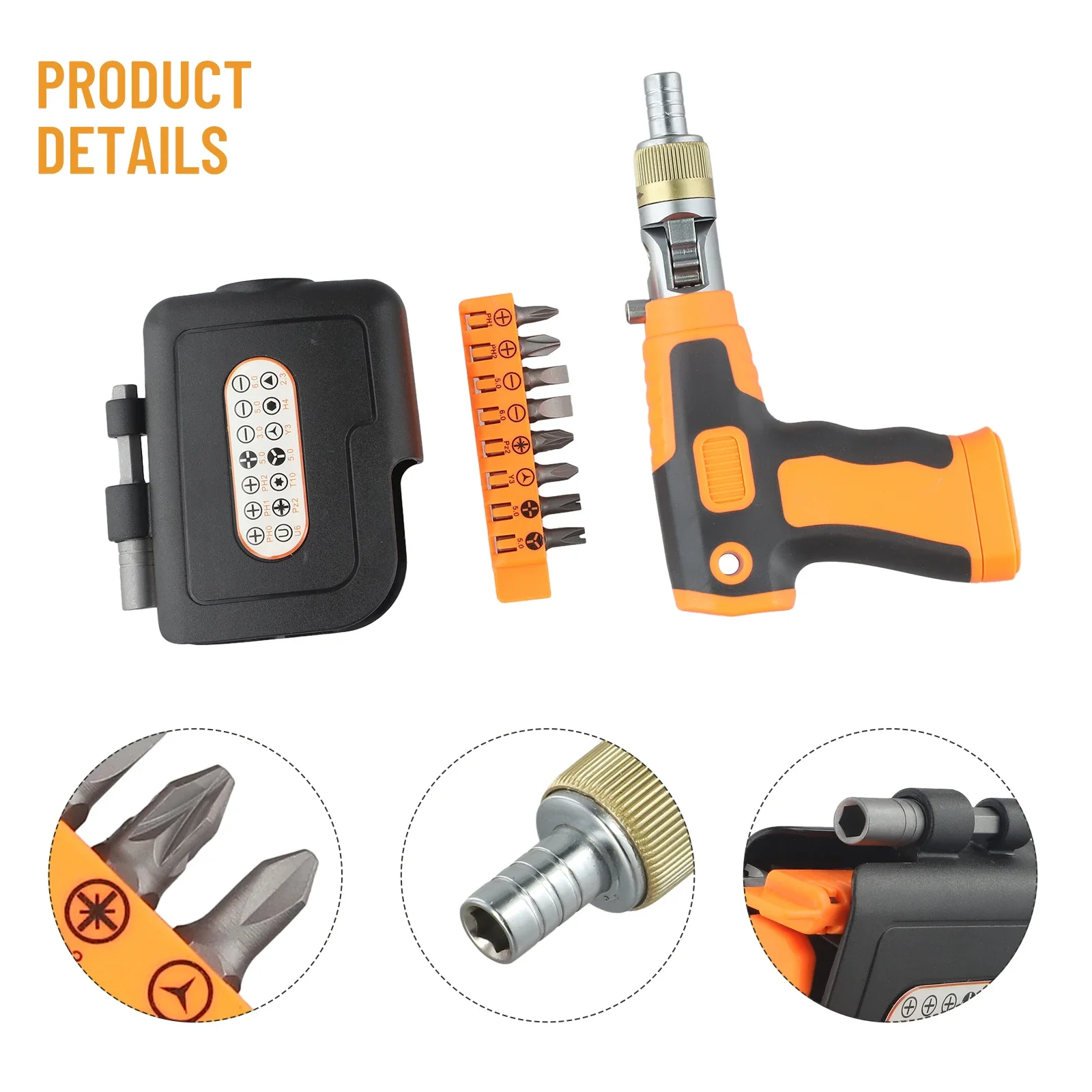 

Ratchet Screwdriver Screwdriver Bit Compact 14 Upgraded Bits Ratchet Screwdriver Set with Hexagon Inner Reinforcement