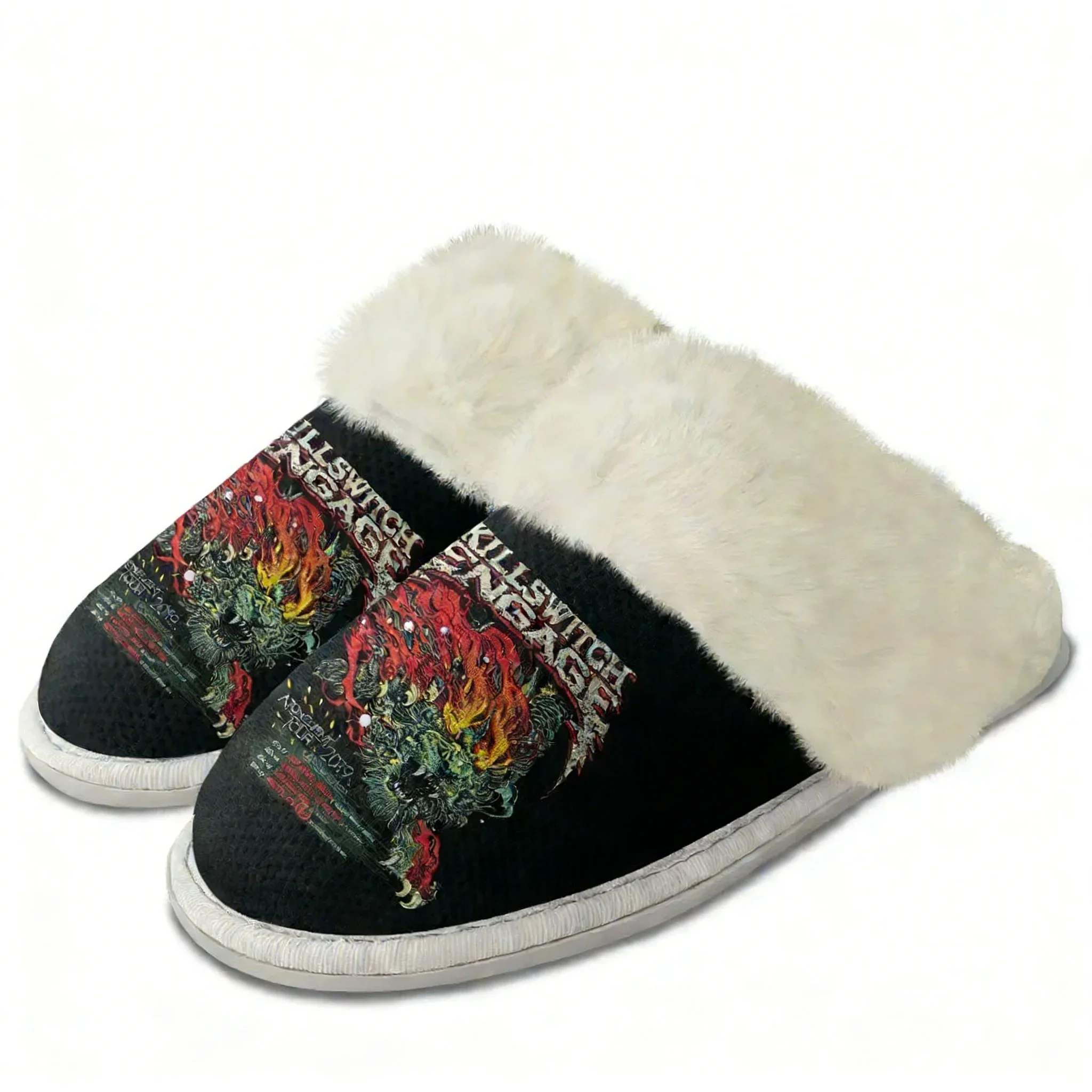 

Killswitchs Engages Band Plush Slippers Keep Warm Shoes Mens Womens Home Cotton Bedroom Lightweight Warm Slipper Custom Shoes