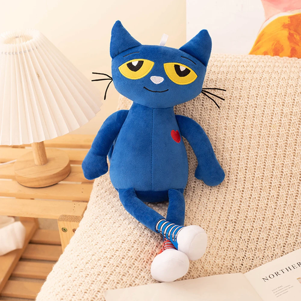 25cm Pete Cat Plush Toy Cartoon Pete Cat Preschool Education Book Plush Doll Cute Blue Cat Baby Sleeping Stuffed Doll Toys