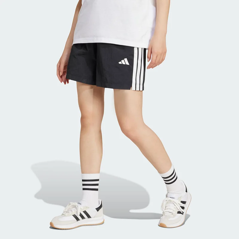 2026 Adidas Je1309 Women Woven Shorts High Waist Elastic Drawstring Casual Sports Shorts