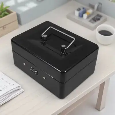 صندوق نقود بقفل بكلمة مرور، آمن من الحديد المتين للمنزل والمكتب، حاوية تخزين الأموال المحمولة، حاوية مقصورة مخفية، صغيرة قابلة للقفل وآمنة #6