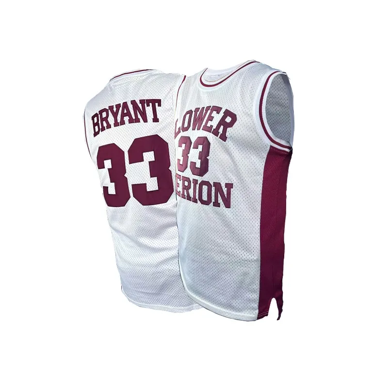 Hommes # 33 Maillot de basket brodé - Polyester respirant, haut de sport sans manches à col rond pou