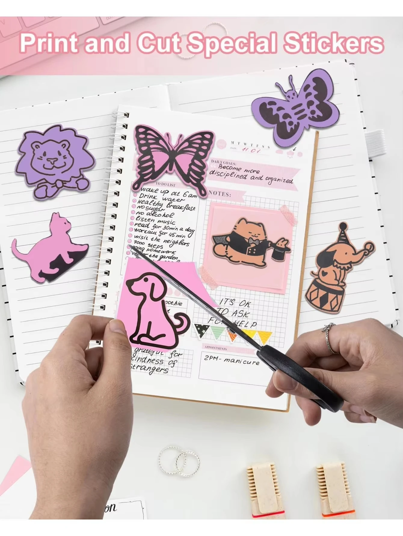 3 عبوات من ورق الملصقات الحرارية الملون - لاصق للطابعات الصغيرة، وسجلات القصاصات الإبداعية، والمشروعات اليدوية، والمكتب/المنزل DIY #1