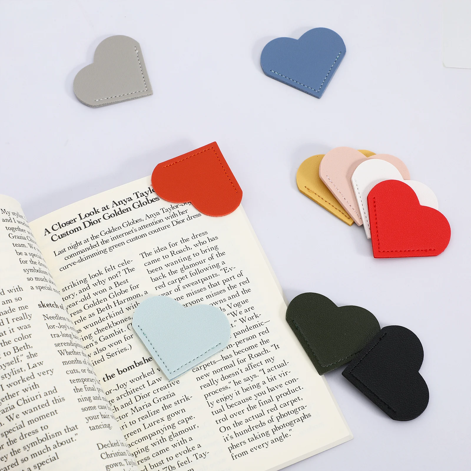 

10 Pcs Heart Bookmarks Protective Cover Corner Mark Accessories Gifts Women Office Desk Student Supply