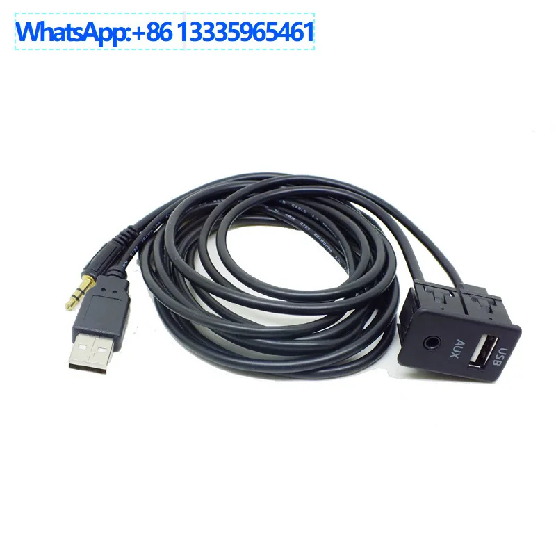 

2 шт., розетка для модификации автомобиля, разъем aux, USB-разъем, аксессуары для модификации звука, USB-порт 3,5 мм, USB-удлинитель