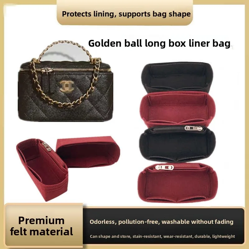 Silk  Golden Ball Long Box Inner Bag Lightweight Organizer Pouch Cosmetic Bag Storage Solution for Women in China