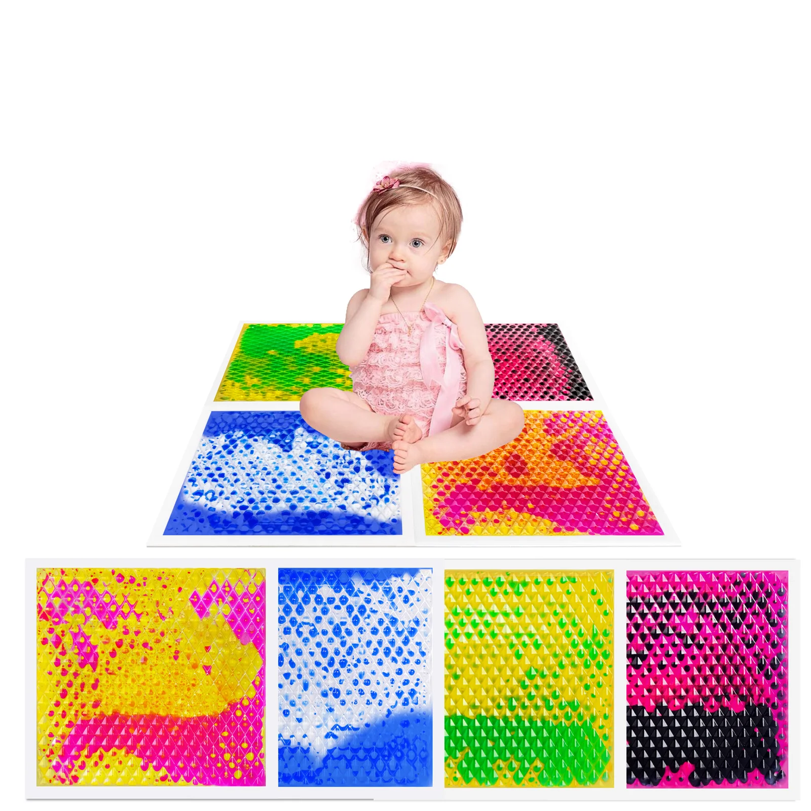 Tapete de juguetes sensoriales con juguetes sensoriales visuales para una experiencia de juego inolvidable