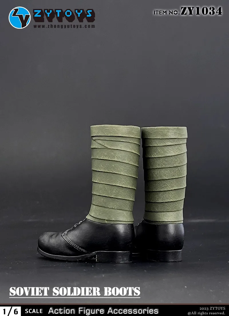 1/6 ZYTOYS ZY1034  WWII Series High Hollow Shoe Boots with Leg Bandage PVC Material For 12" Action Figure Collectable DIY