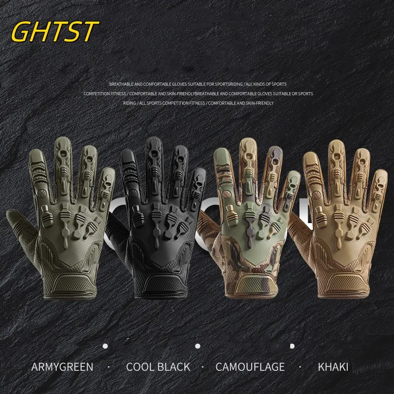 Tactical Military Gloves Full Finger Hard Knuckle Paintball Airsoft Combat Protective Motorcycle Cycling Anti-Skid Gloves