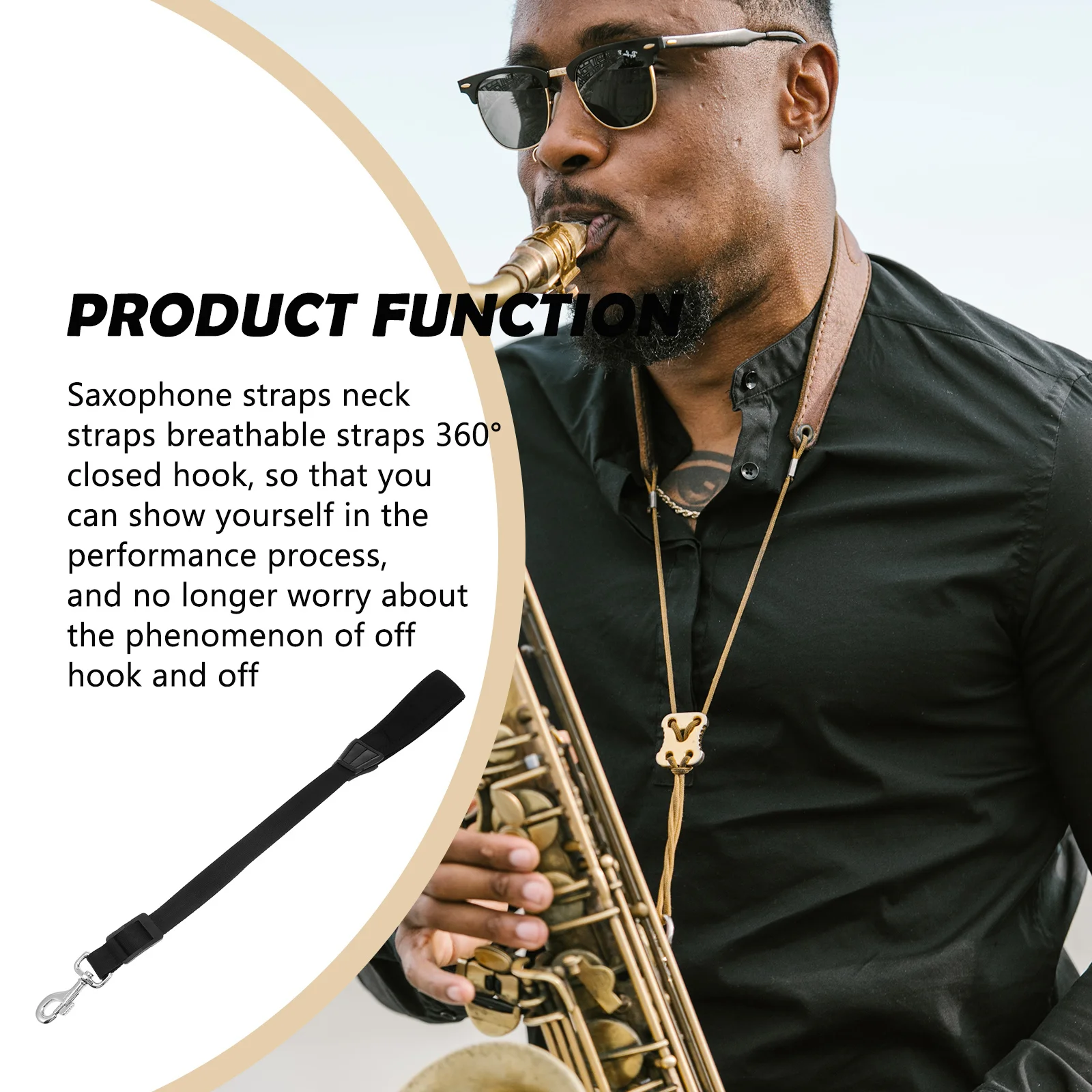 

Sax Strap Widened Thickened Cotton Shoulder Neck Strap Breathable Durable Saxophone Harness Tool Accessories Saxophone Belt